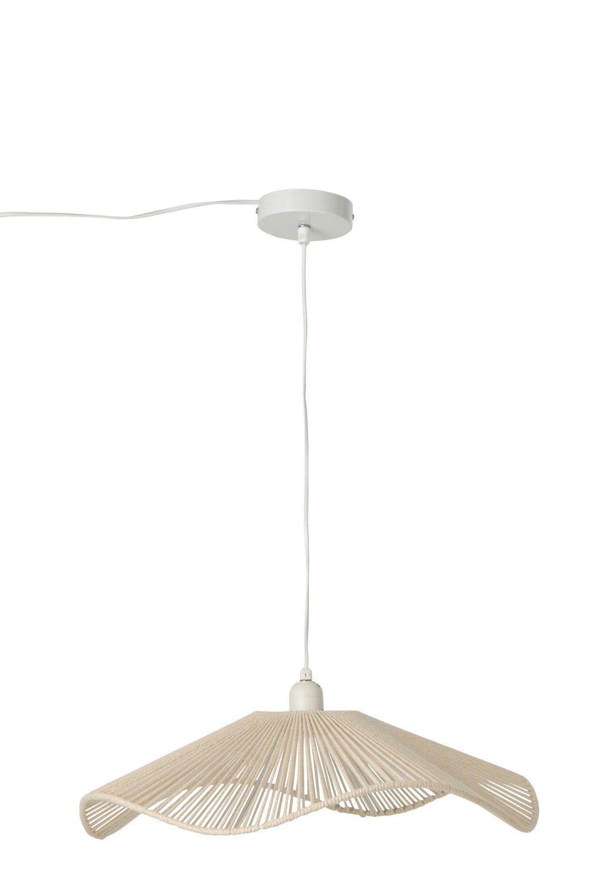 J-Line hanglamp Touw - vlas - greige - large