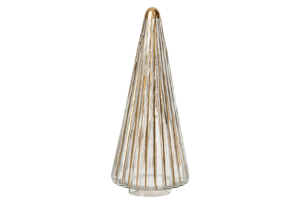 J-Line Kerstboom - glas - goud/transparant - large