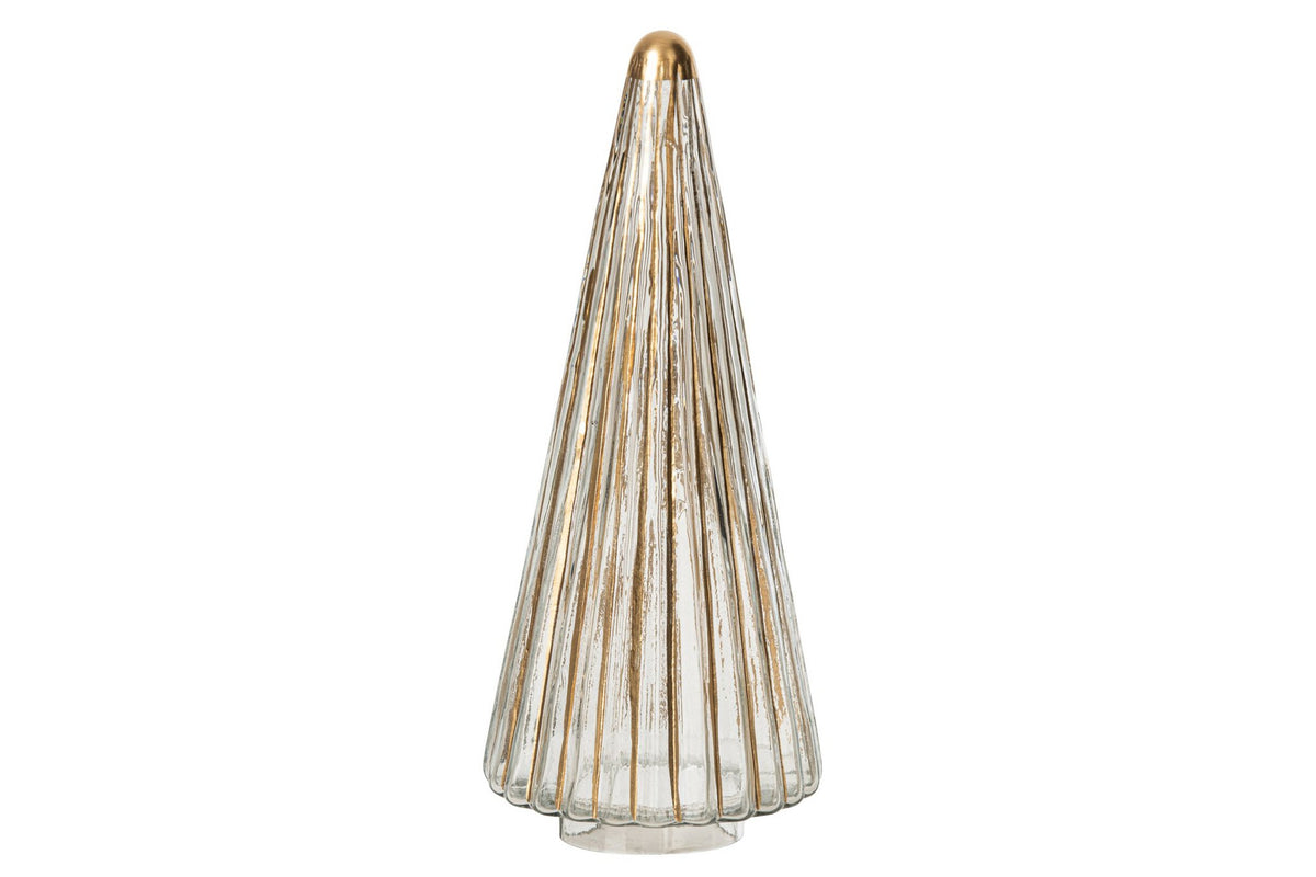 J-Line Kerstboom - glas - goud/transparant - large