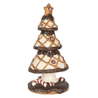Kerstdecoratie Beeld Kerstboom Ø 22x43 cm Bruin Beige Keramisch materiaal