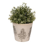 Bloempot Ø 15x14 cm Beige Keramiek Dennenbomen