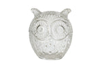 J-Line Decoratieve pot met uil - glas - transparant