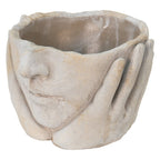 Bloempot Hoofd Ø 11x11 cm Beige Steen plantenpot