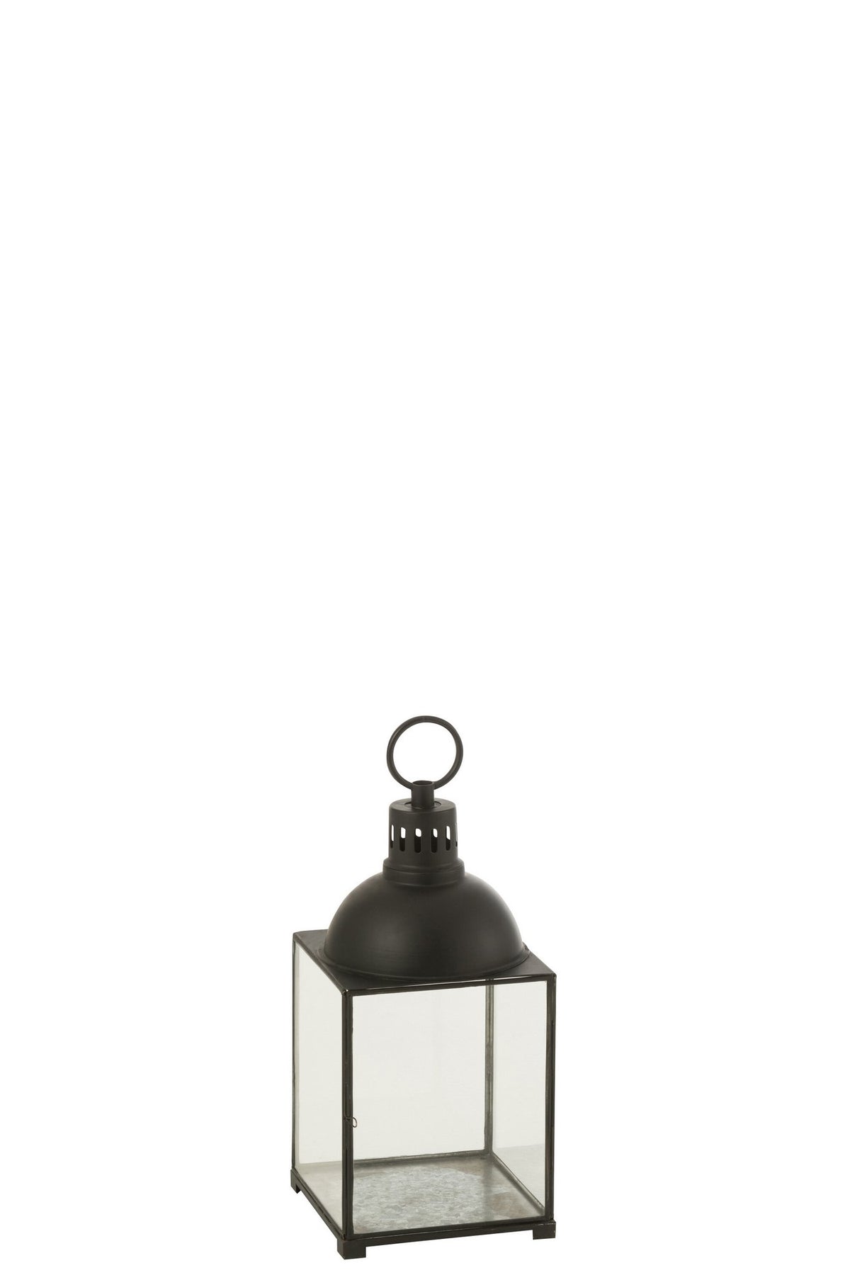 J-Line lantaarn Hagrid - glas/ijzer - zwart - small