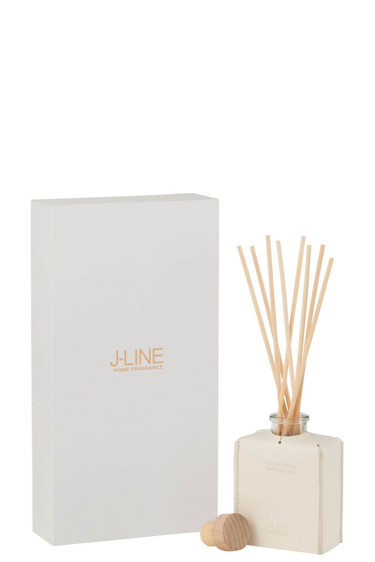 J-Line geurolie + stokjes - Grape White - leder - zwart - 100ml