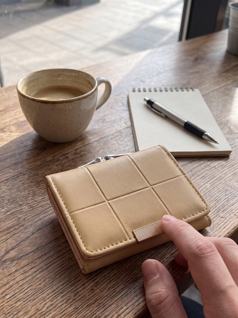 Portemonnee 10x8 cm Geel Kunstleer