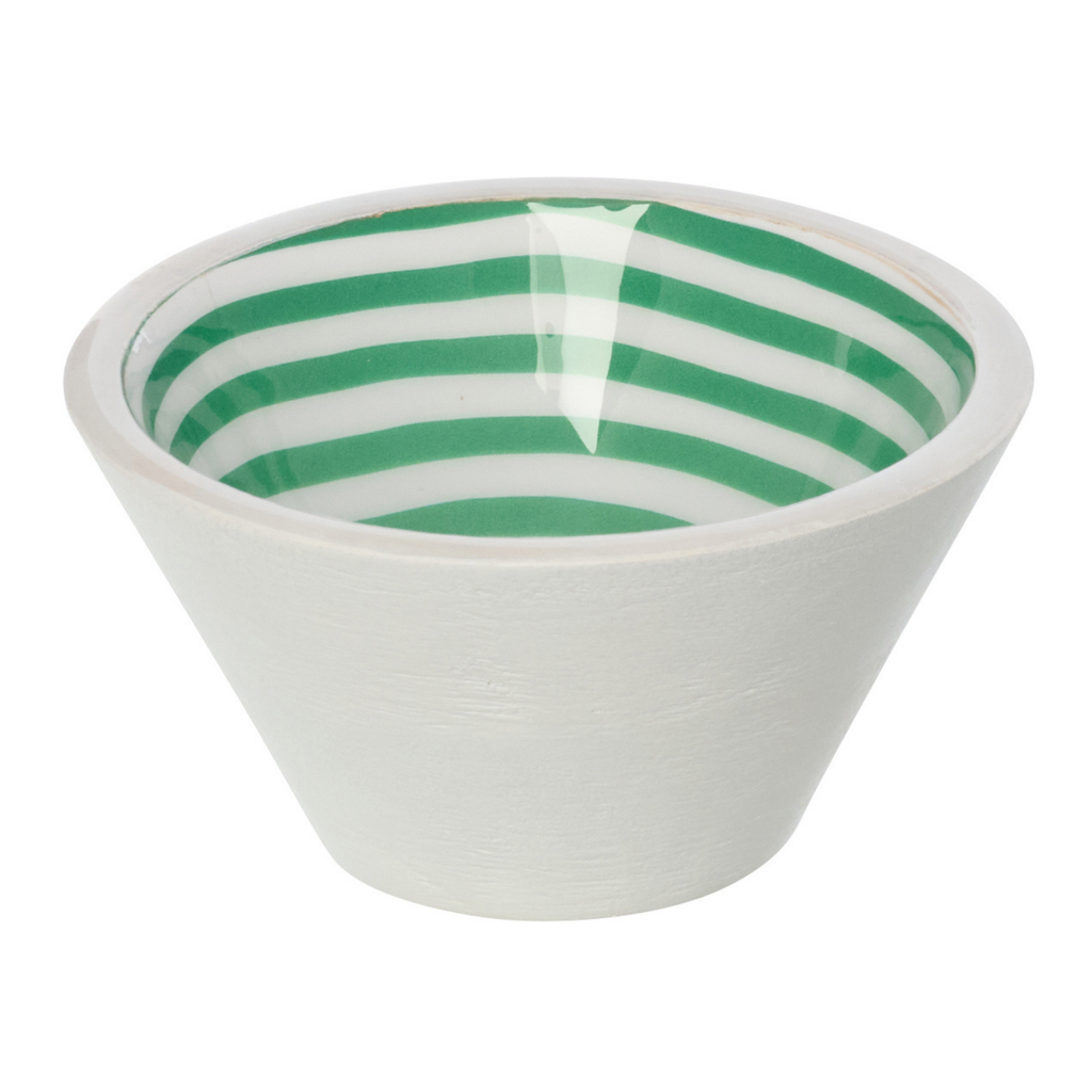 J-Line schaal - hout - groen/wit - S