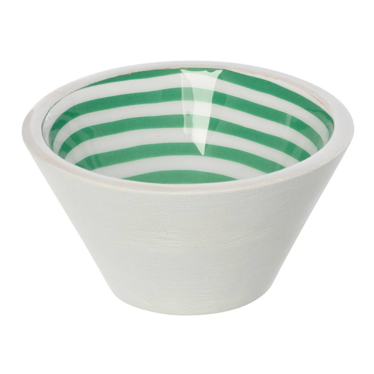 J-Line schaal - hout - groen/wit - S