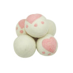 3 XL drogerballen met hartje 7cm van scheerwol
