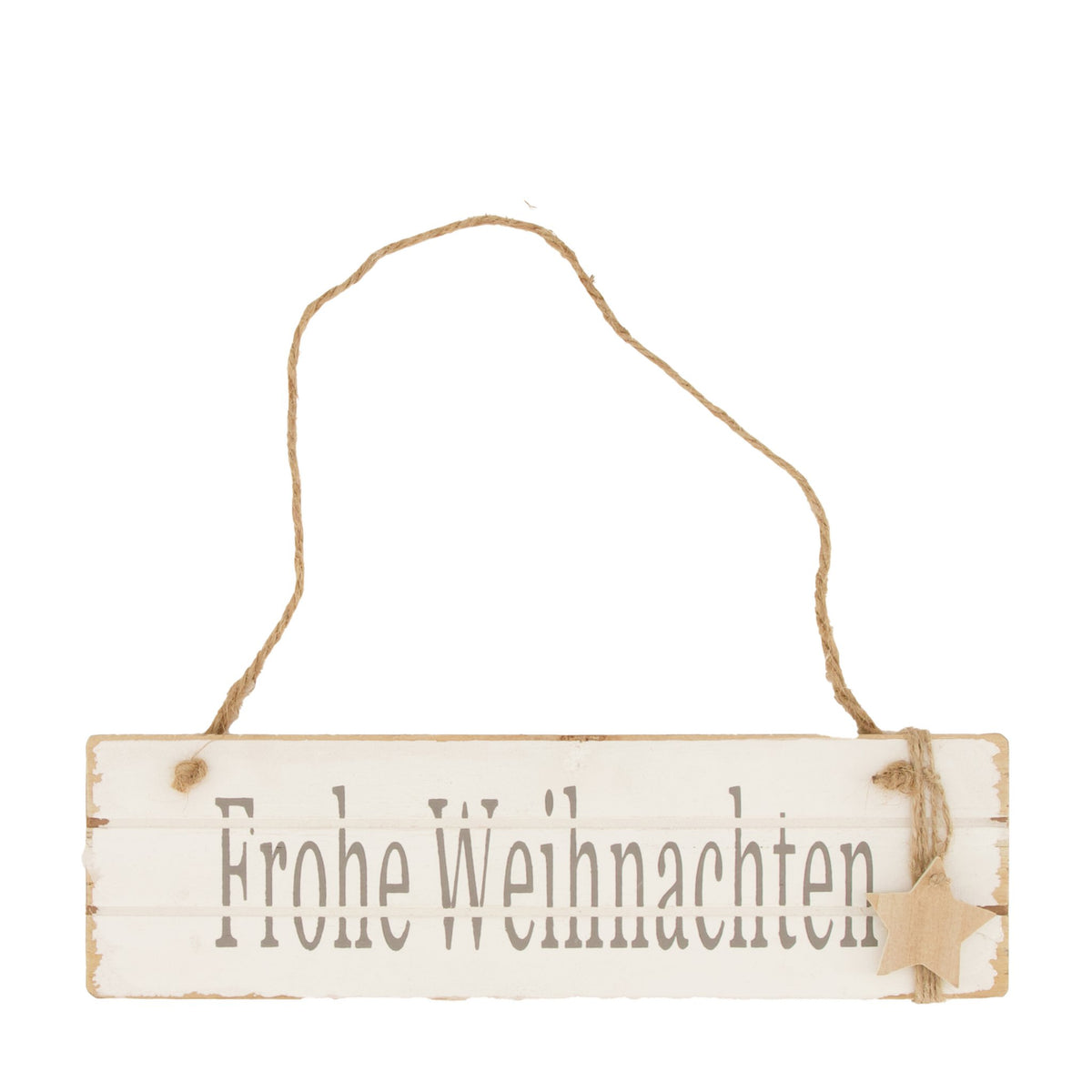 Houten hanger Merry Christmas 28x8cm wit