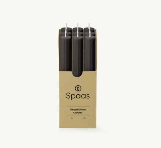 Ribbed dinerkaars 9 stuks zwart