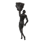Beeld Man 9x9x32 cm Bruin Kunststof