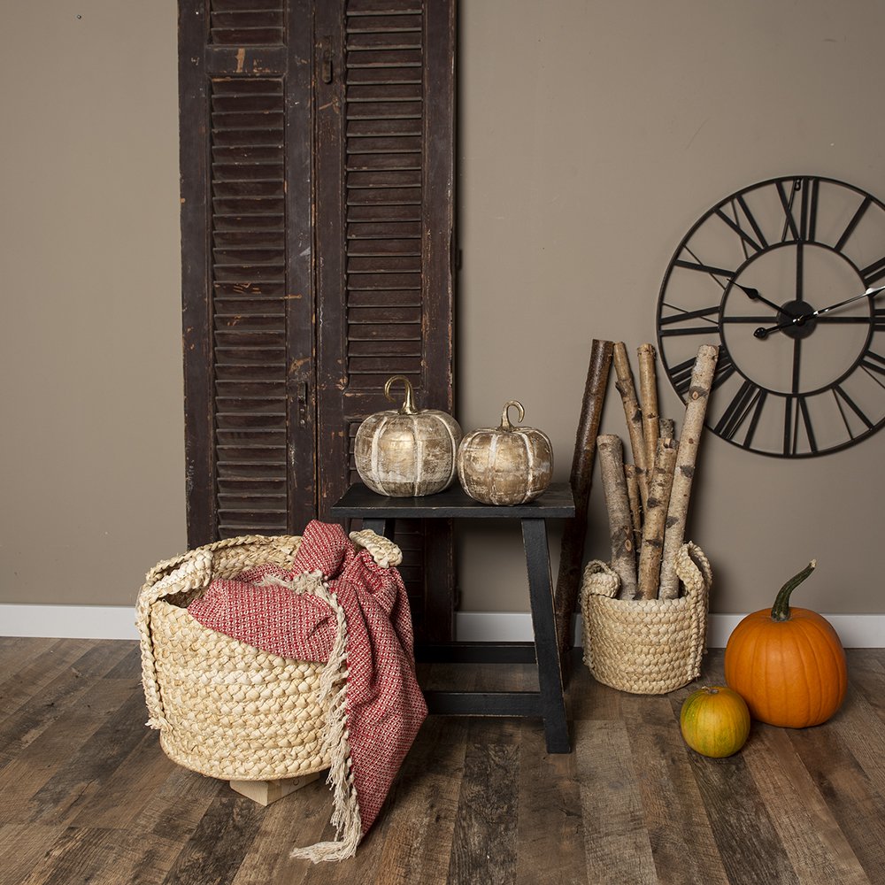 Decoratie Pompoen 21 cm Goudkleurig Hout