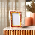 Fotolijst – Elegantie met gouden amberkleurige kralen – Ambachtelijk decor – 4×6 inch