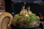 Decoratie bal hert antiek groen 8cm