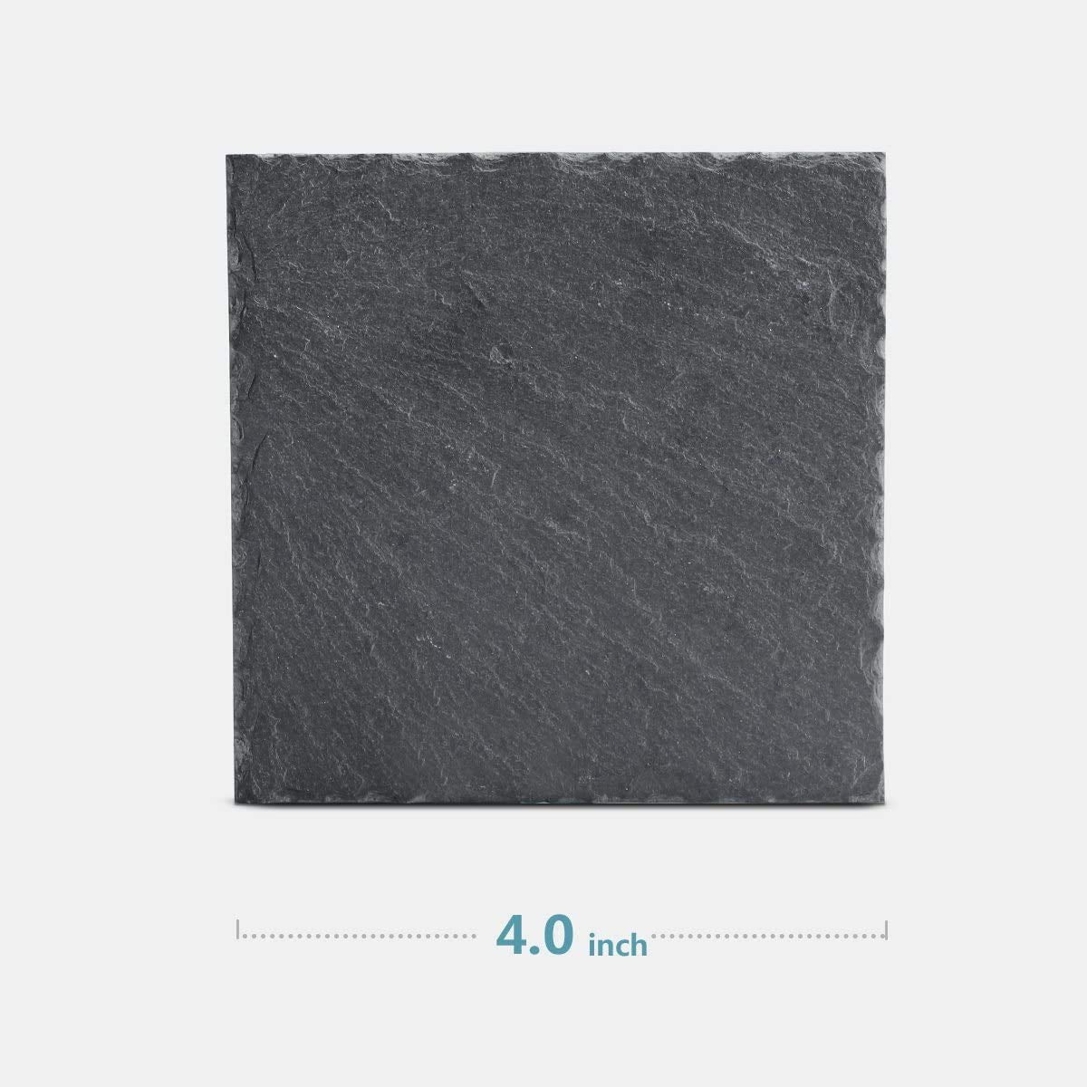 Onderzetters van natuurleisteen, 10x10 cm (4x4 inch), 4 stuks | Drinkmatten, tafelbladbeschermers, bargerei cadeau