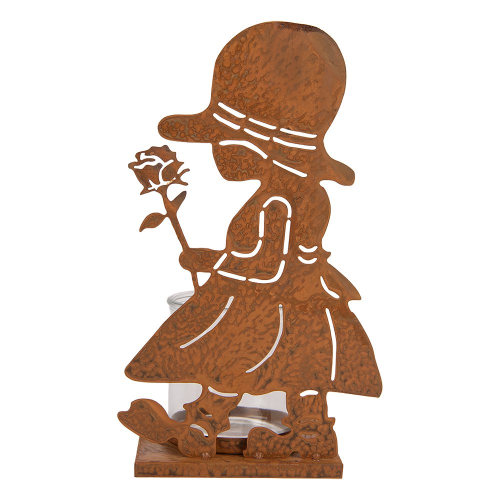 Waxinelichthouder 18x13x31 cm Bruin Metaal
