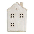 Decoratie Huis met LED 8x5x12 cm Beige Keramiek