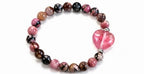 Dames armband Rhodoniet & Calciet hart