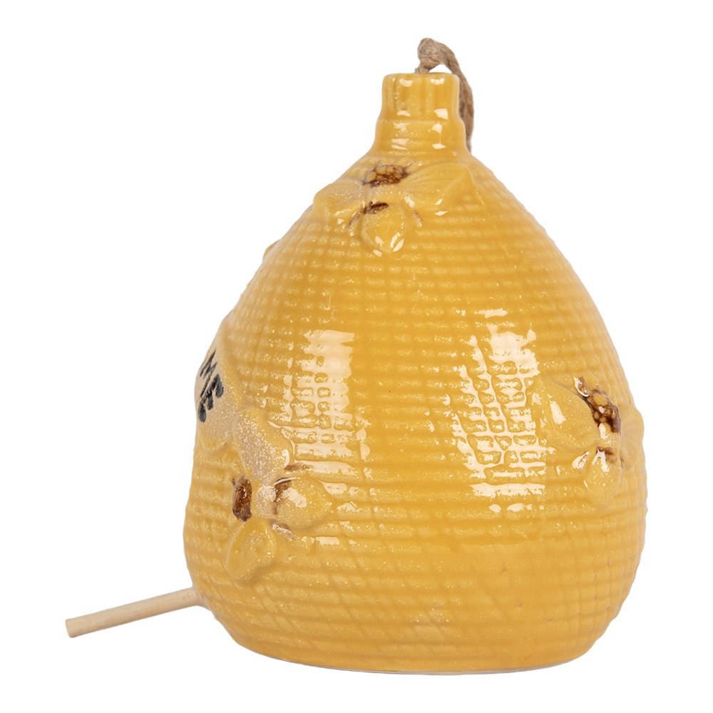 Decoratie Vogelhuis Ø 11x14 cm Geel Keramiek