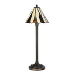 Tiffany Tafellamp Ø 20x60 cm Beige Bruin Glas Tiffany Bureaulamp