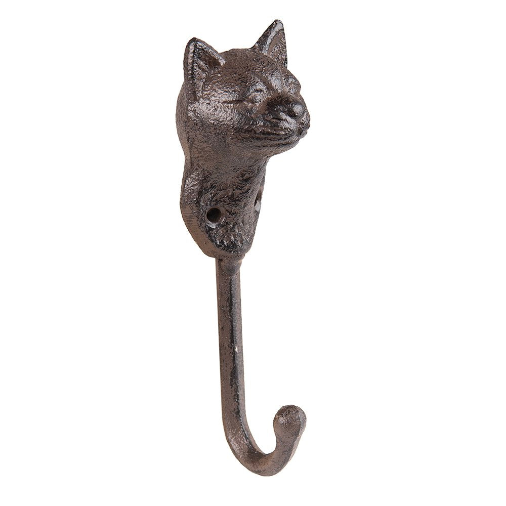 Wandhaak Kat 5x4x15 cm Bruin IJzer Kapstok
