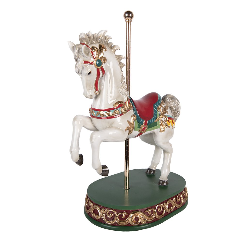 Decoratie Beeld Paard 30x19x40 cm Wit Kunststof
