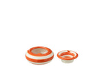 J-Line asbak Ashtray Granada Stripes - keramiek - wit/oranje - small