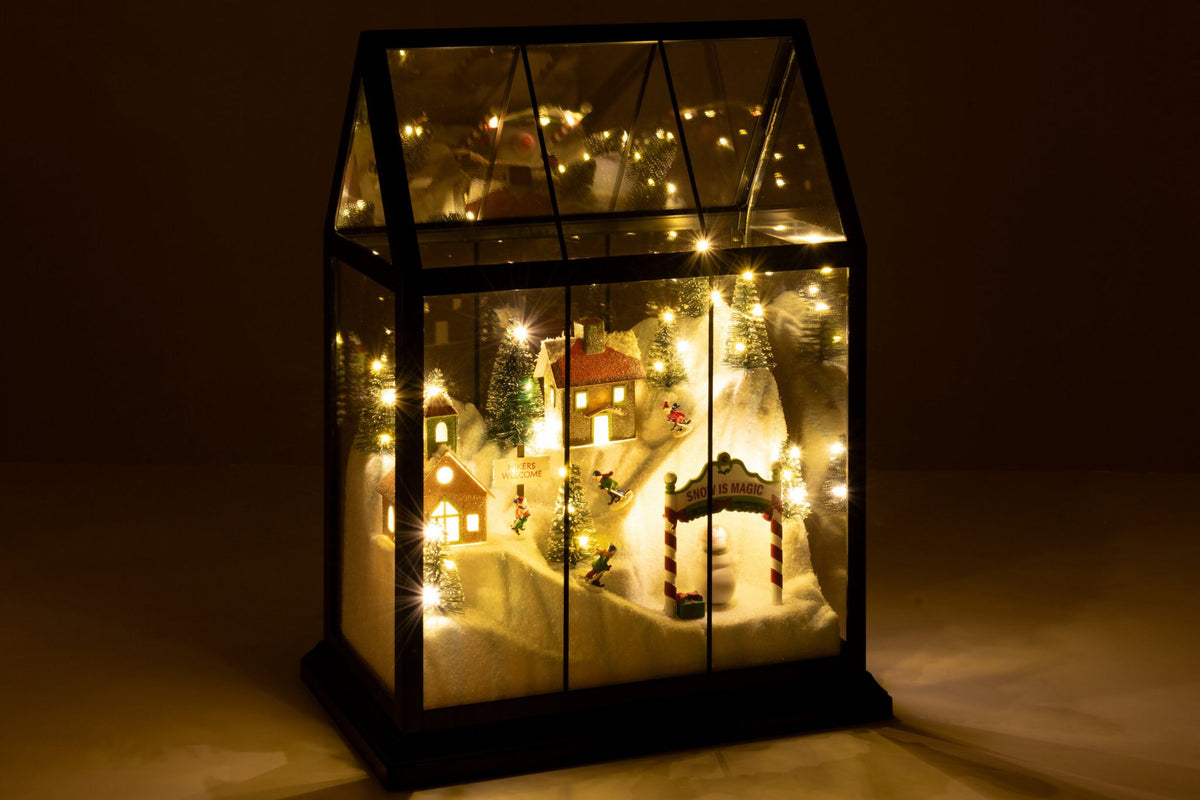 J-Line Ledkerstdorp - glas/synthetisch - multikleur - medium