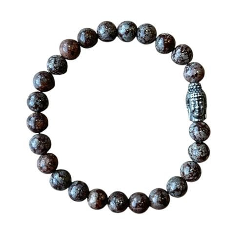 Heren armband 8 mm Alabastro Jaspis met Boeddha kraal