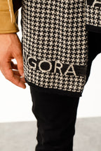 Mannen Gordion sjaal zwart-beige