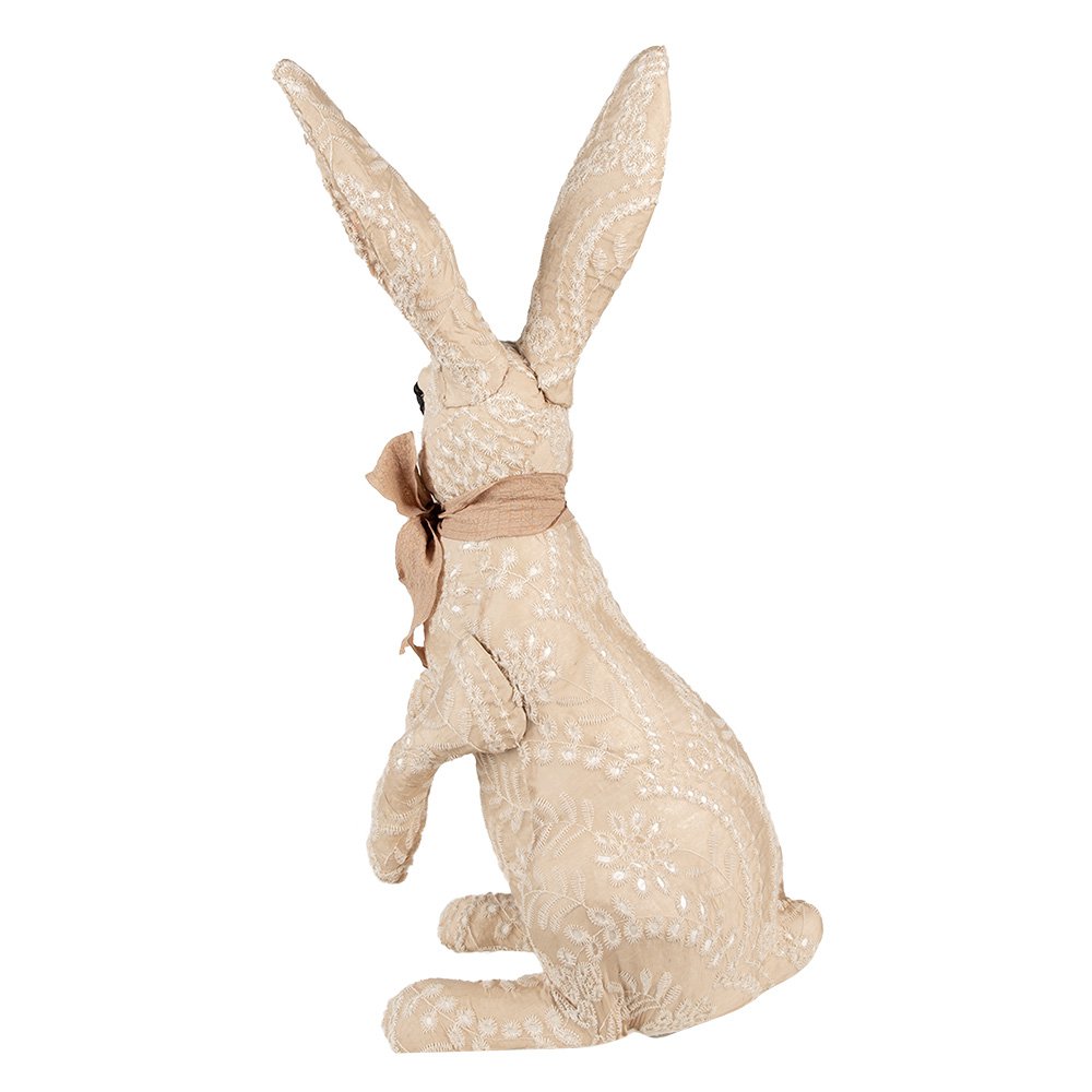 Decoratie Beeld Konijn 25x19x54 cm Beige Textiel