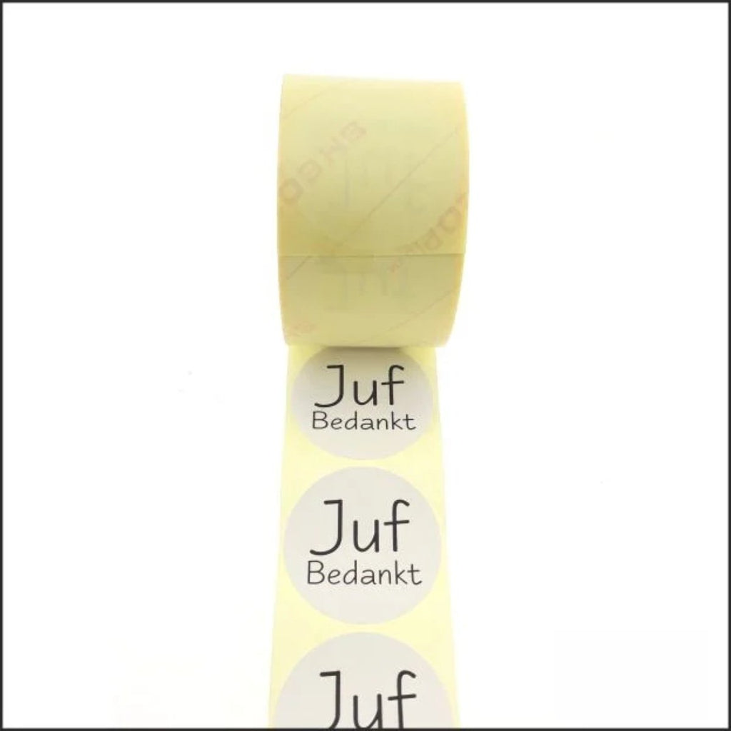 Juf bedankt - Wensetiket