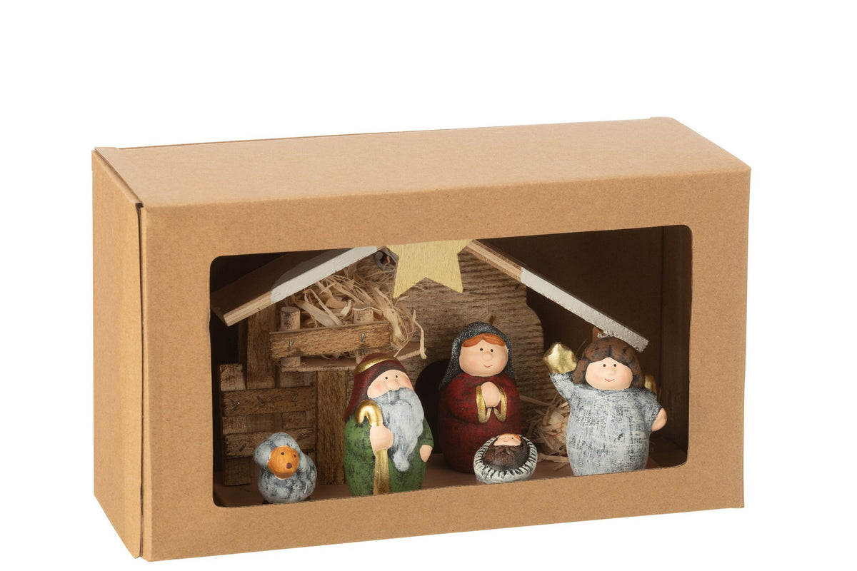J-Line Kerststal Led Porselein Mix Medium