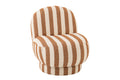 J-Line loungestoel Gestreept - polyresin - bruin/gebroken wit