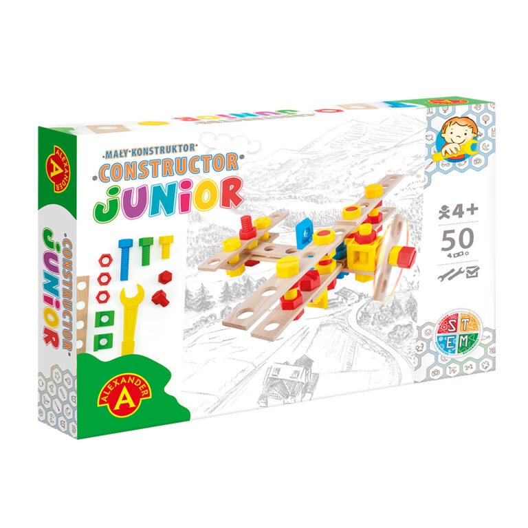 Constructieset Constructor Junior Vliegtuig van hout- 50 onderdelen