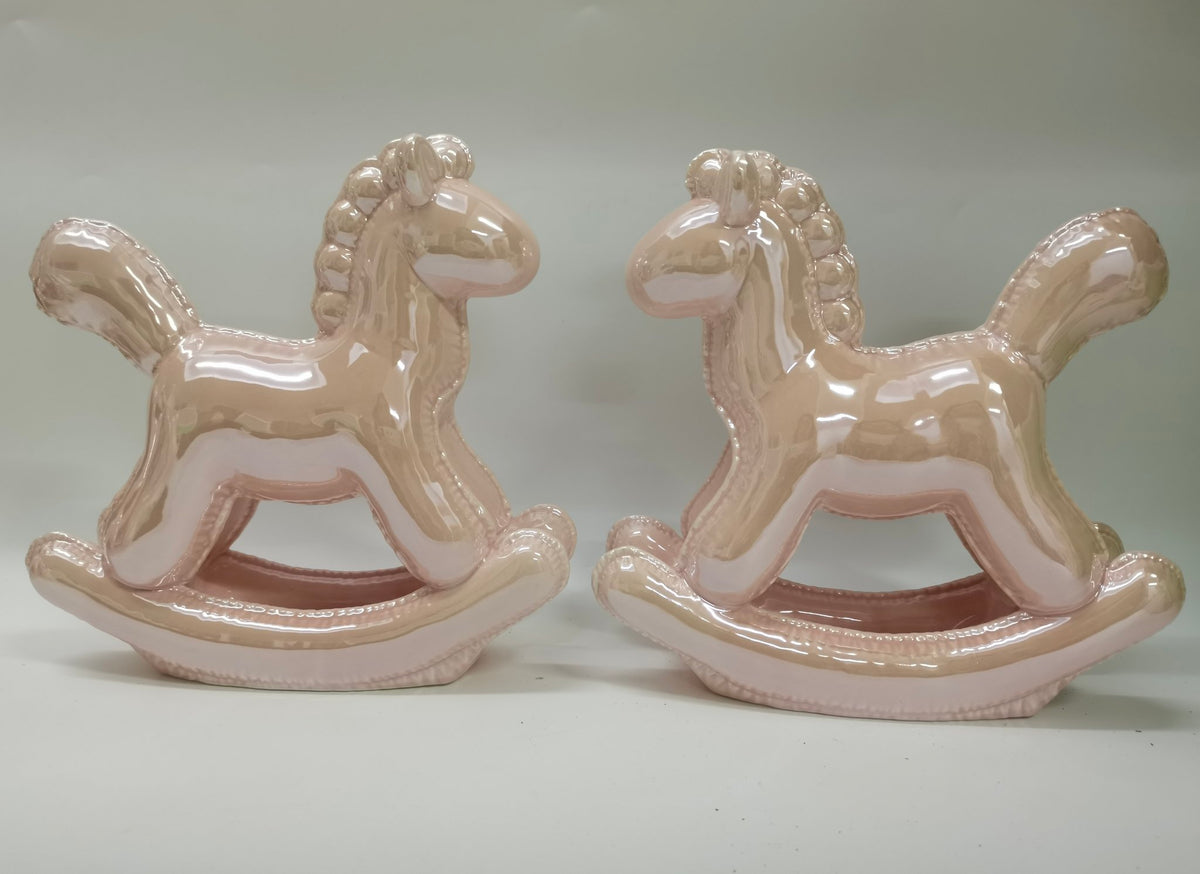 Keramiek paard roze