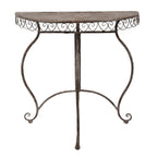 Plantentafel Set van 2 76x38x75 / 64x32x65 cm Bruin Metaal