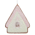 Kersthanger Gingerbread house 9x1x10 cm Groen Roze Kunststof