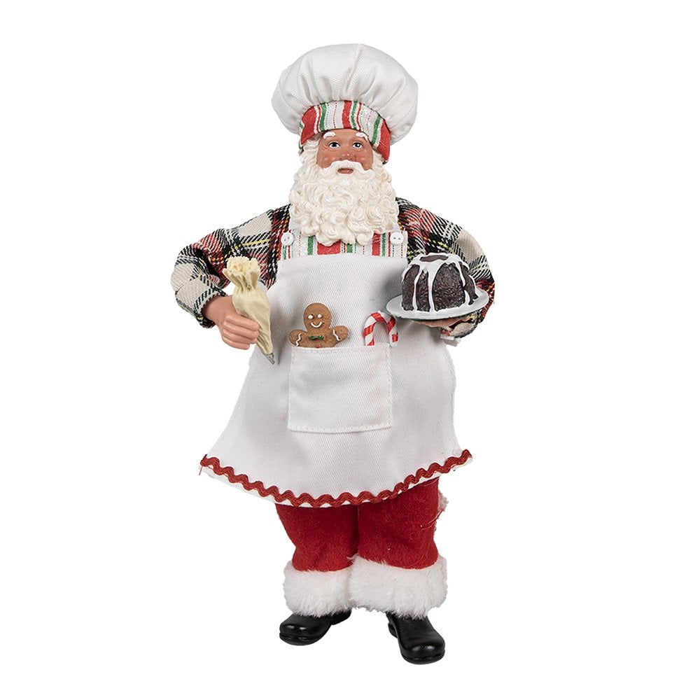 Kerstdecoratie Beeld Kerstman 28 cm Wit Kunststof