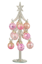 J-Line decoratie kerstboom + Ballen - glas - roze/transparant - L