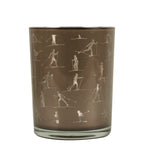 Theelichthouder ski taupe zilver medium 12cm