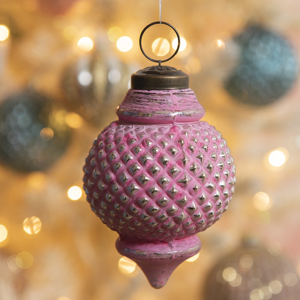 Kerstbal Ø 8 cm Roze Glas Kerstdecoratie