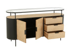 J-Line kast Ovy - ijzer - naturel/zwart