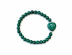 Dames armband Malachiet 6 mm met hart