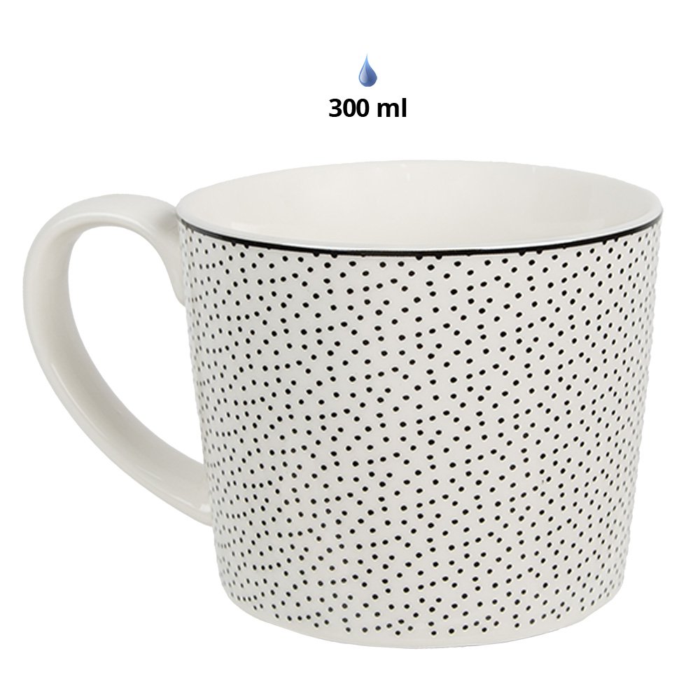 Mok 275 ml Wit Keramiek Stippen