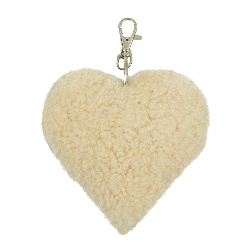 Schaap wit sleutelhanger hart 10cm