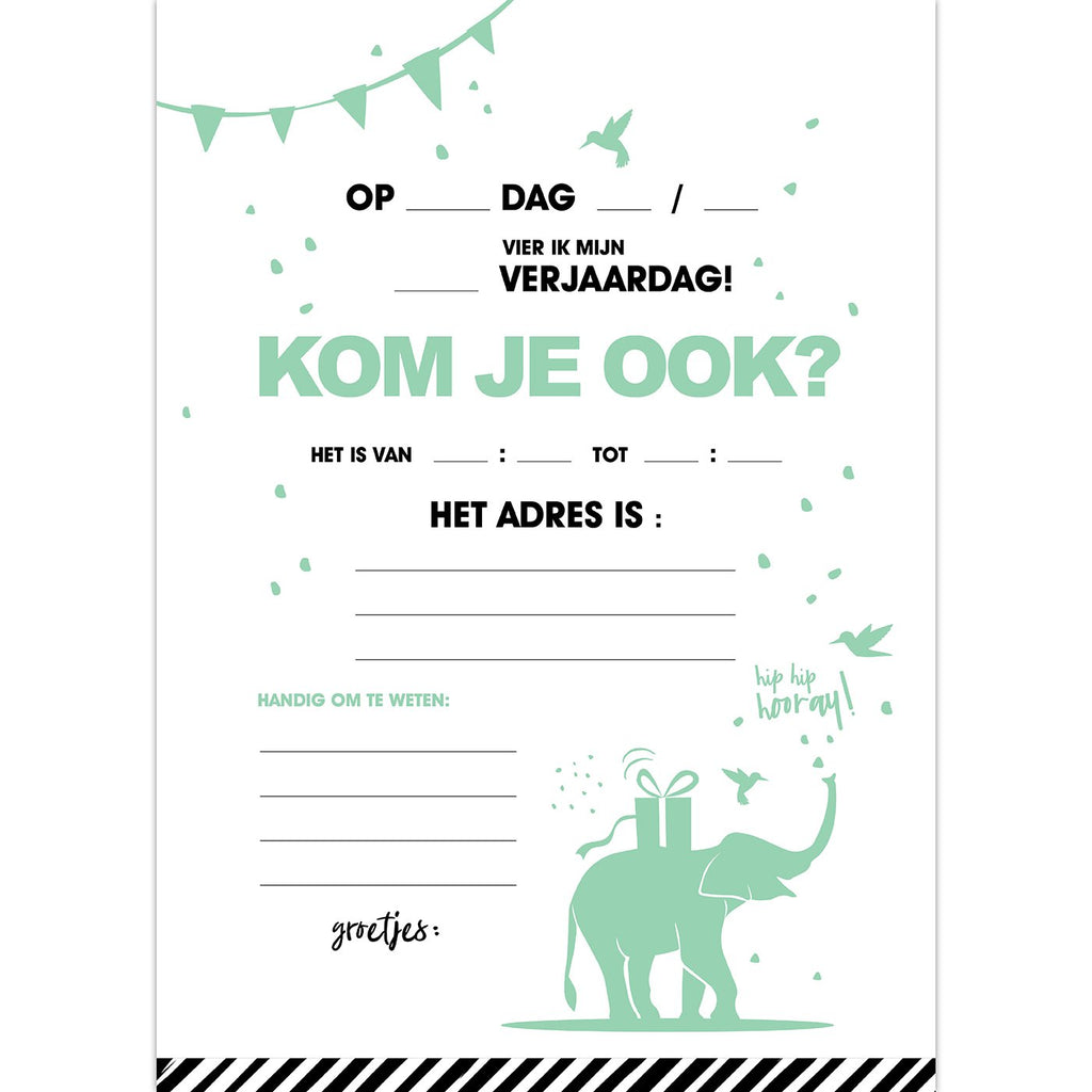 Uitnodigingskaarten Tropical Party - 10 stuks