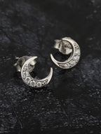Zilverkleurige halve oorringen – 925 sterling zilver – gerhodineerd, CZ – 0,9 cm