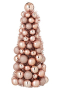 J-Line Kegel met kerstballen - PS - lichtroze